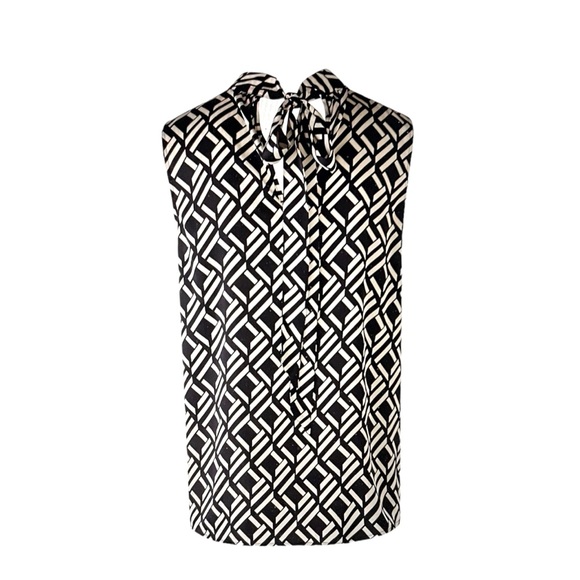 NWT OUI Satin Blouse - Camel/Black - Size 4 (EU 34) - Picture 2 of 10